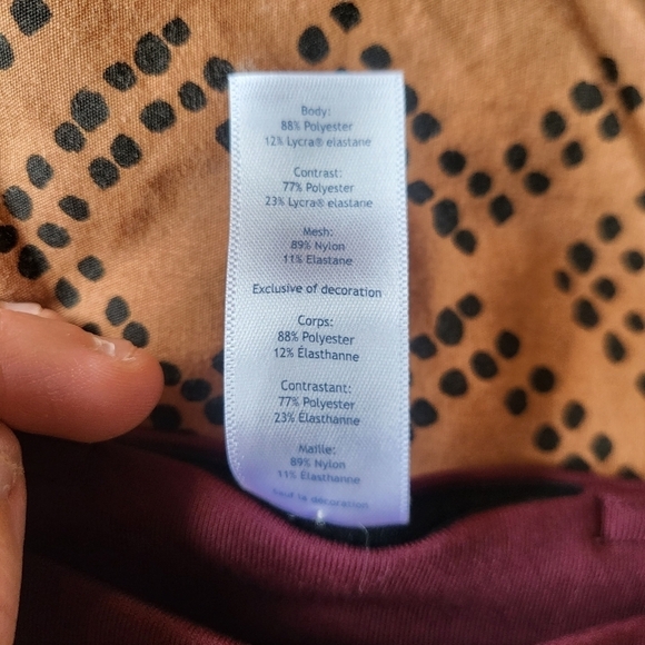 EUC Ivivva lululemon Mesh With Grace Crop Leggings Maroon Burgundy Red Size 14 - Picture 8 of 12